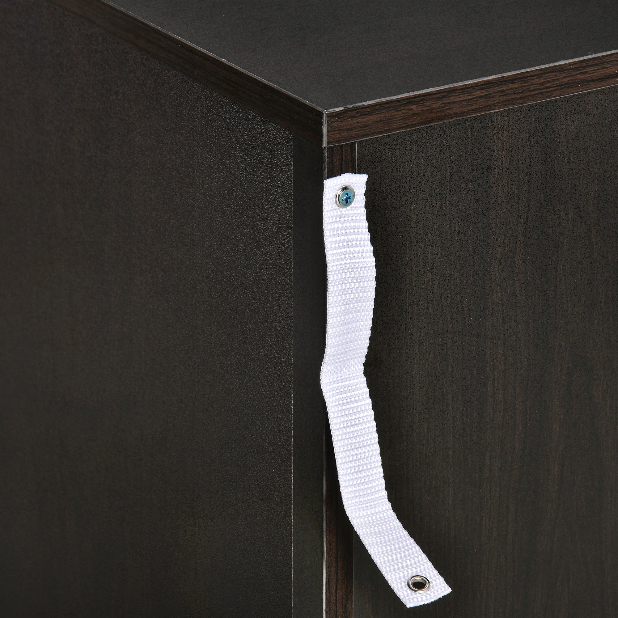 HOMCOM Bedside Cabinet with Drawer and Shelf, White Bedside Table for Bedroom, Living Room, Nightstand Side Table with Metal Rail Set of 2