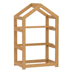 75 cm House-Shaped Plant Stand with Solid Acacia Wood Frame