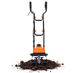 750W Powerful Foldable Garden Rototiller for Lawn Soil Digging-Orange