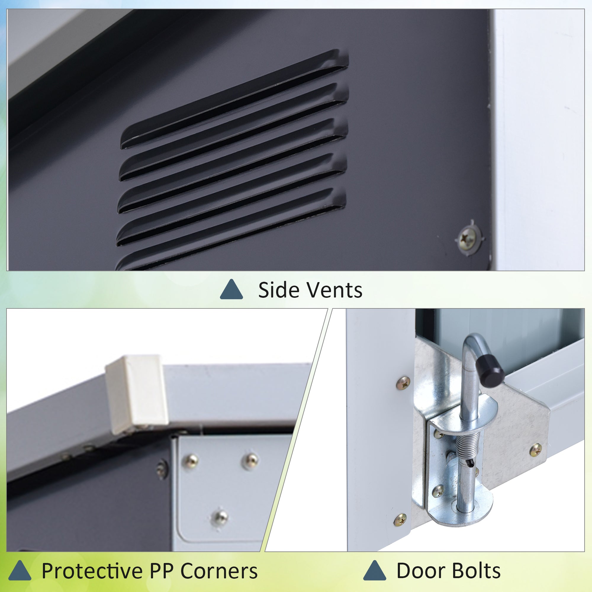 Outsunny 3.2 x 5.1ft Corrugated Steel Two-Bin Storage Shelter - Black