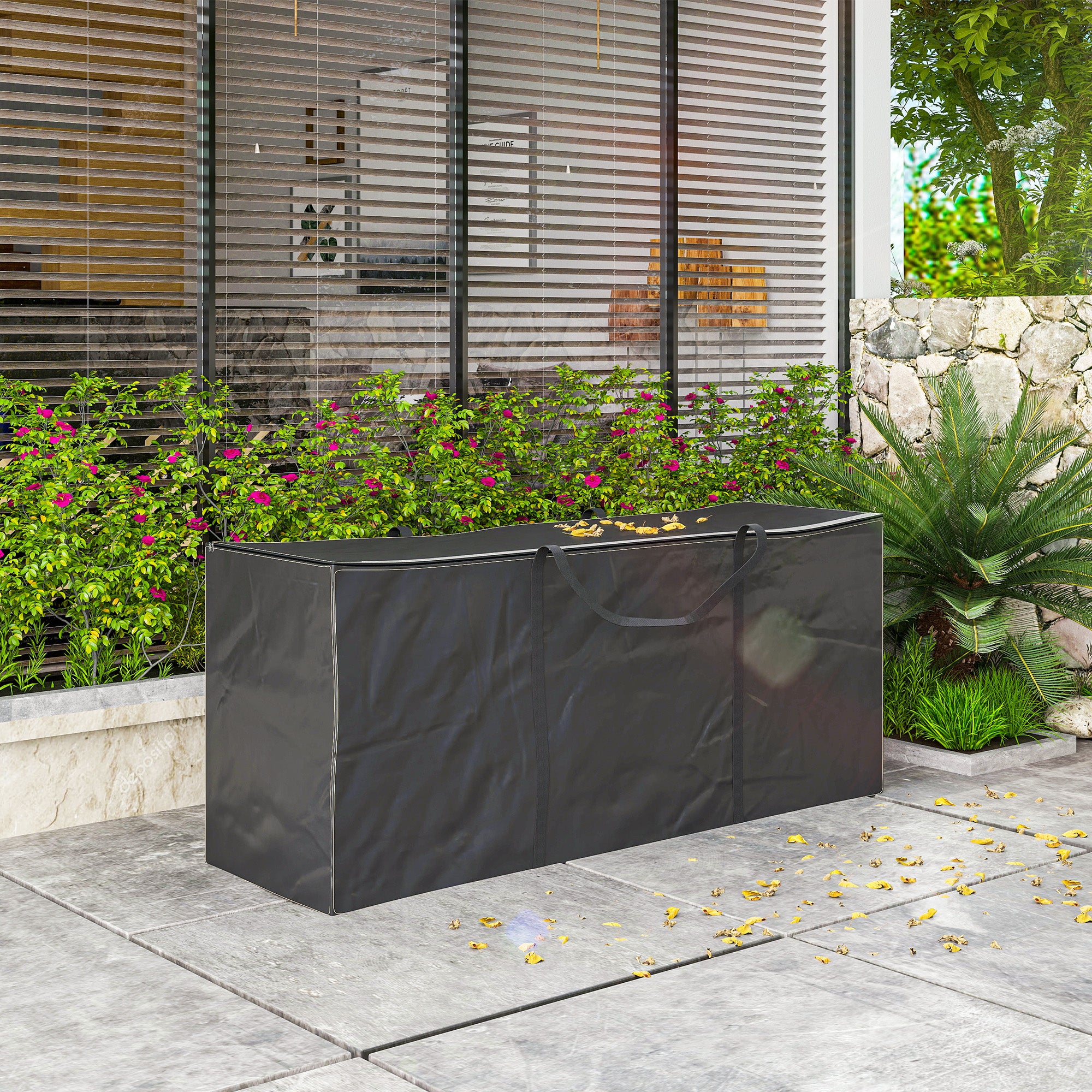 Outsunny 720 L Waterproof Garden Cushion Storage Bag - Black