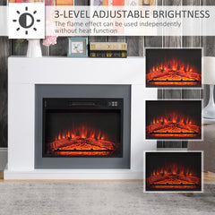 HOMCOM 44" Electric Fireplace Suite with Remote Control, 2000W Freestanding Fireplace Heater with LED Flame Effect, Overheat Protection, 7-Day Programmable Timer, White