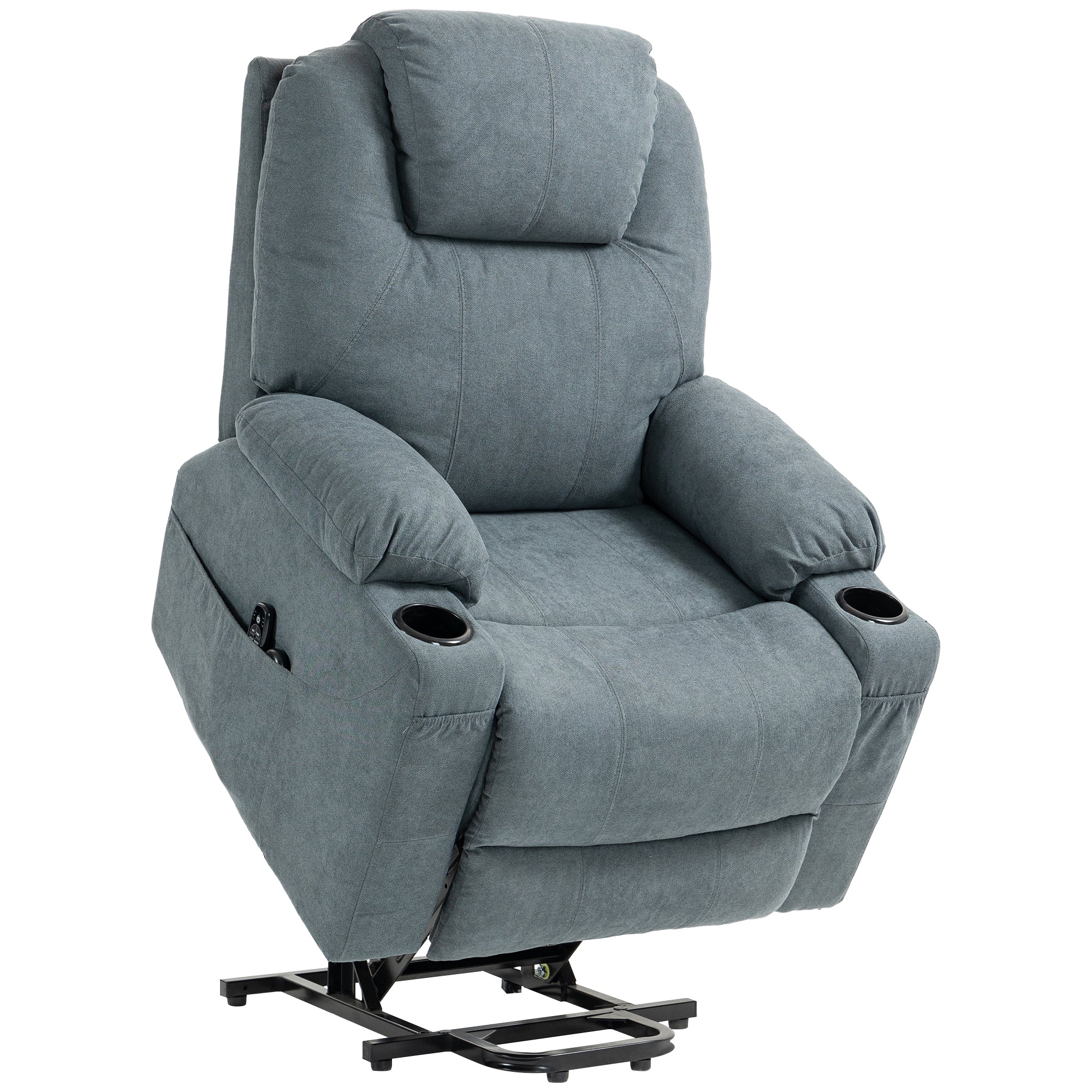 HOMCOM Lift-And-Recline Massage Armchair, with Heat - Grey