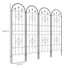 Outsunny Set of Four Spiral Anchor Garden Trellis Panels