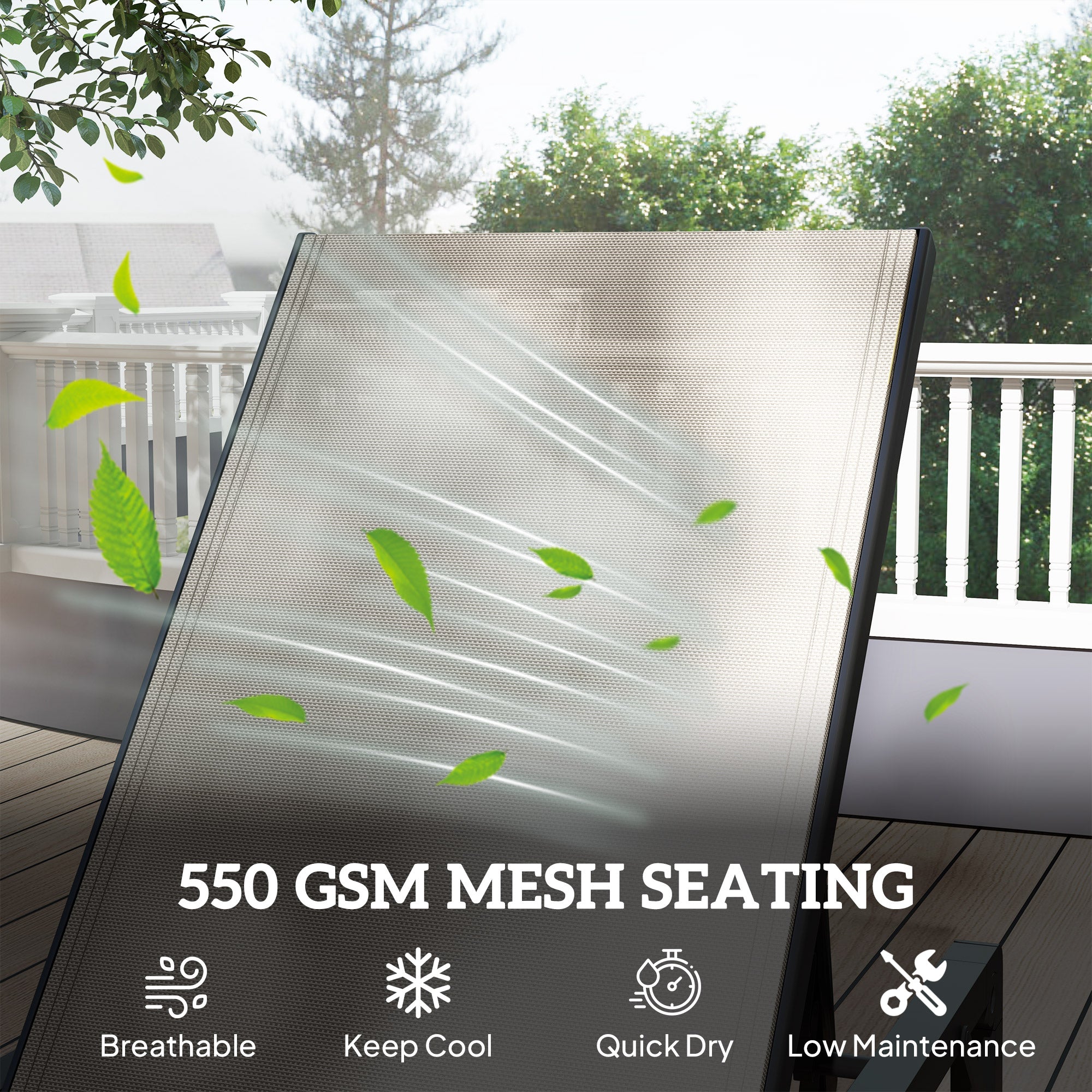 Outsunny Folding Sun Lounger, 5-Position Adjustable Reclining Garden Lounger, Garden Chaise Lounge Sunbed Recliner Chair with Steel Frame for Beach, Porch, Patio, Camping, Khaki