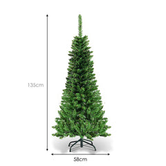 Artificial Pencil Christmas Tree with LED Lights in 3 Sizes-4.5FT