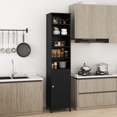 7-Tier Tall Freestanding Cabinet-Black