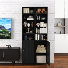 7-Tier Tall Freestanding Cabinet-Black