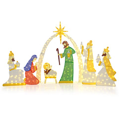 7 Pcs Lighted Nativity Scene