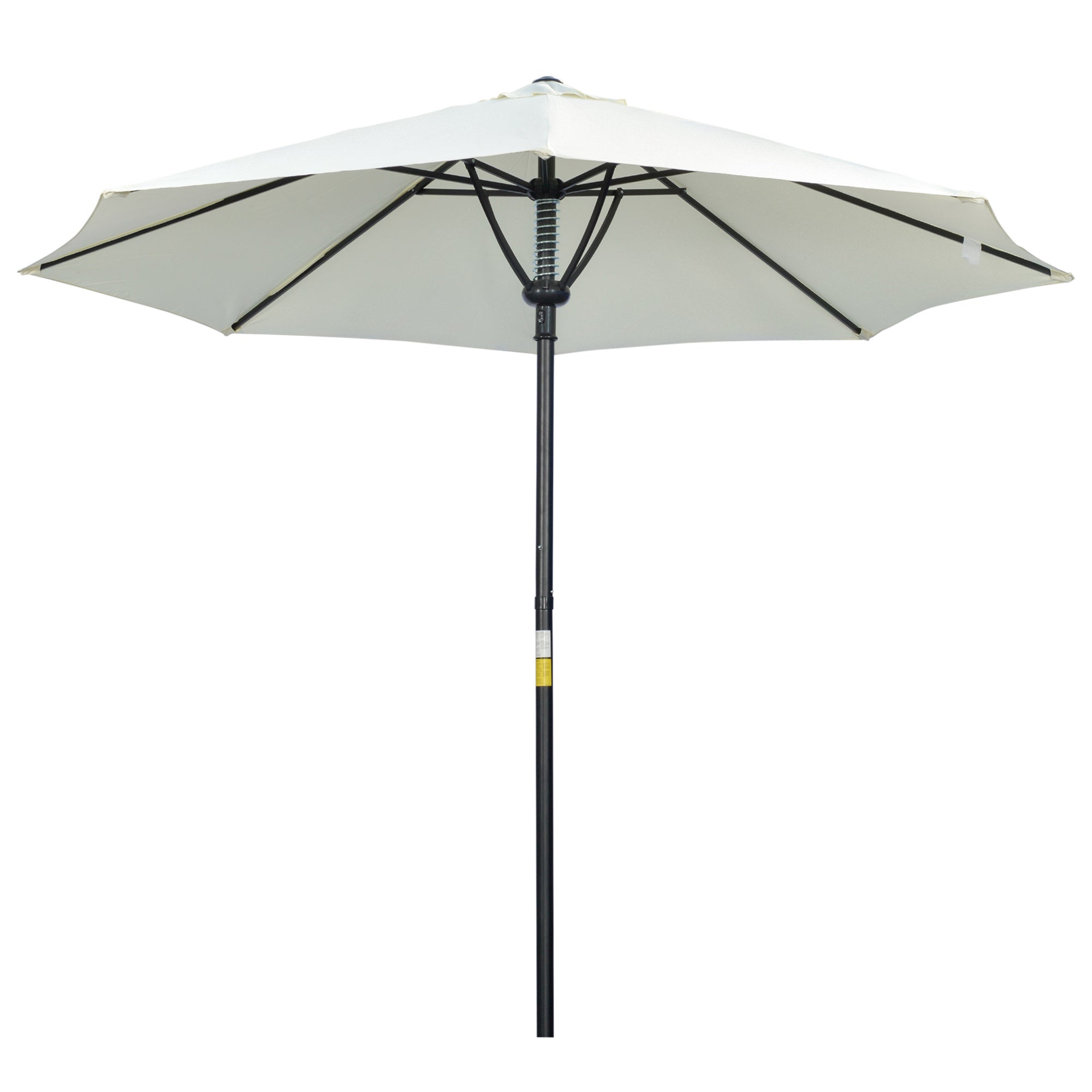 Outsunny Garden 3 m Parasol Umbrella, Outdoor Market Table Umbrella Sun Shade Canopy with 8 Ribs, Easy Push to Open, Cream