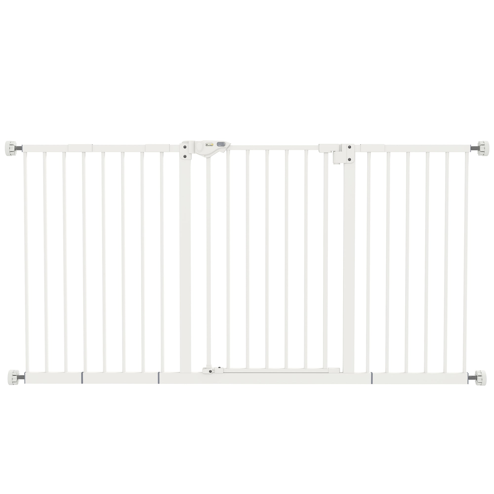 PawHut Adjustable Safety Gate w/ Three Extensions, Four Adjustable Screws, White