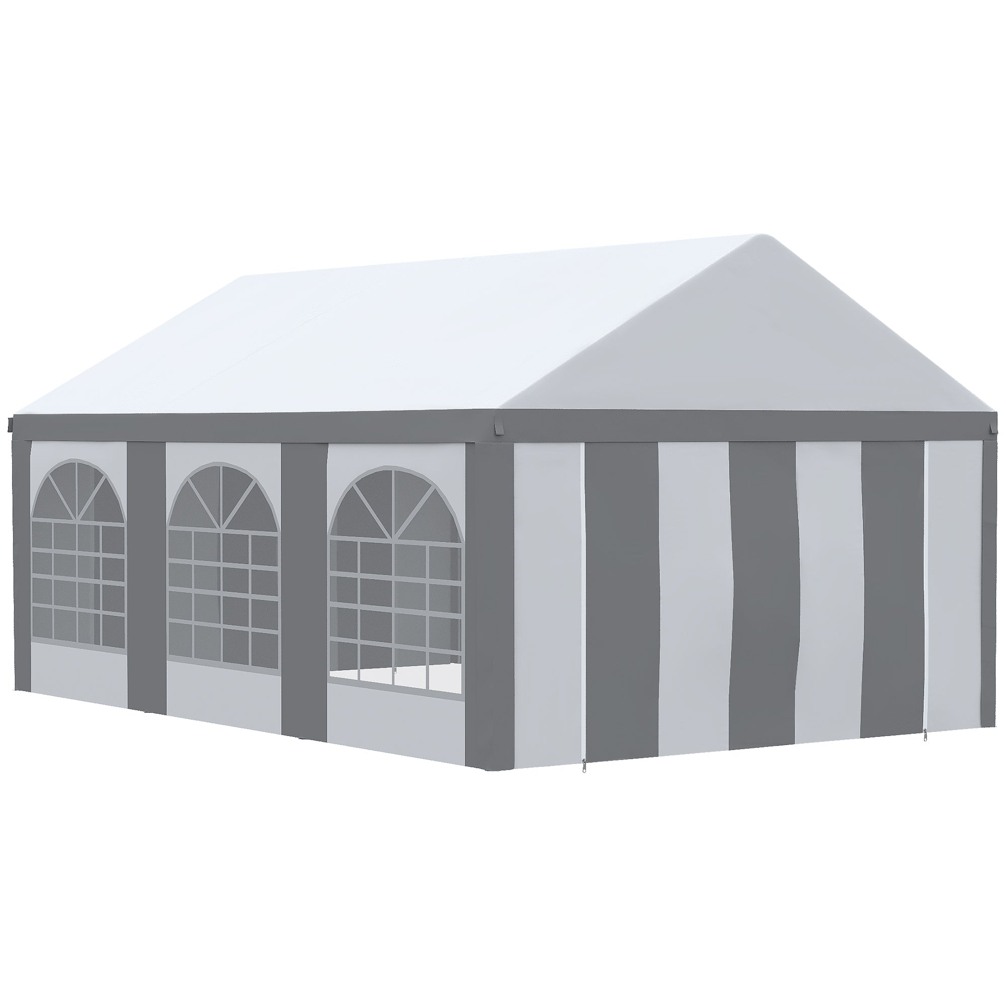 Outsunny 6m x 4m Marquee Gazebo with Sides, Level 5 Wind Protection & Waterproof, Light Grey