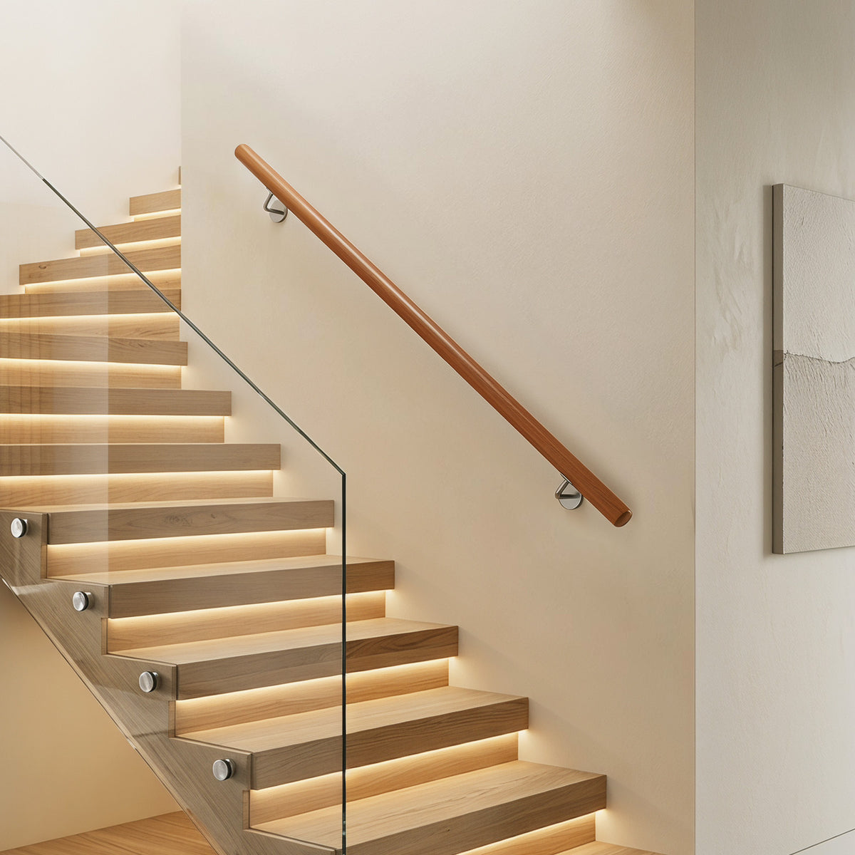 80 cm Stair Railing Indoor with Stainless Steel Wall Brackets