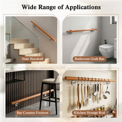 80 cm Stair Railing Indoor with Stainless Steel Wall Brackets