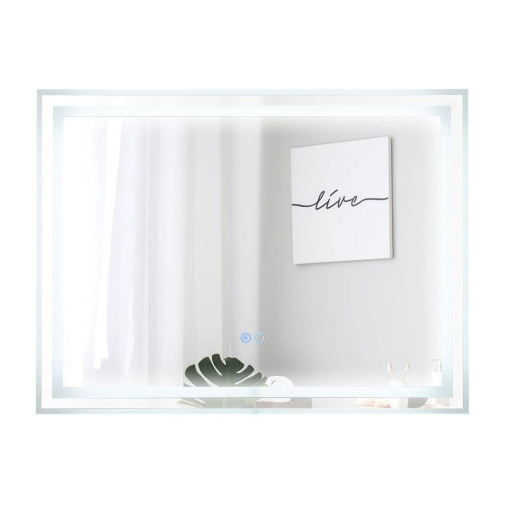 LED Bathroom Mirror with 3-Color Dimmable Lights, illuminated front and sides