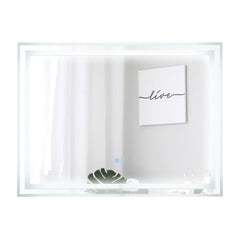 LED Bathroom Mirror with 3-Color Dimmable Lights, illuminated front and sides