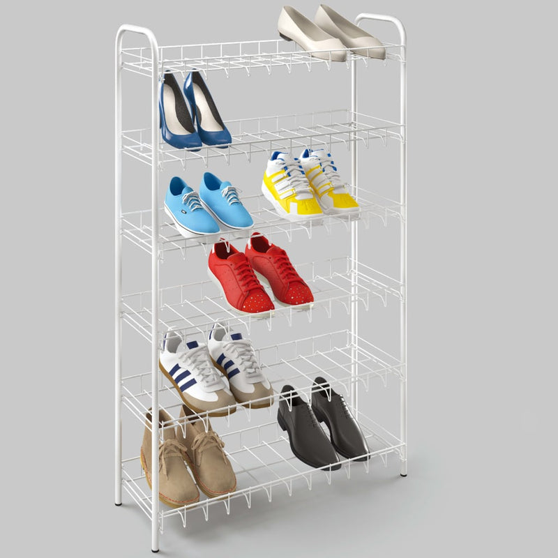 Metaltex 6-Tier Shoe Rack Shoe 6 White