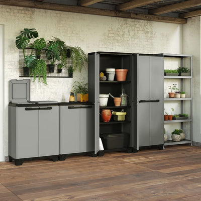 Keter Storage Cabinet with Shelves Planet Grey and Black