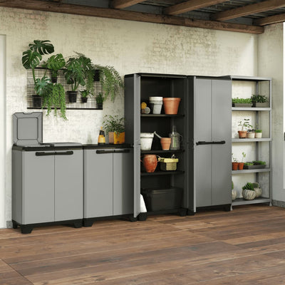 Keter Low Storage Cabinet Planet Grey and Black