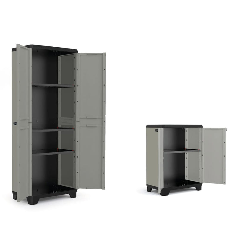 Keter Low Storage Cabinet Planet Grey and Black