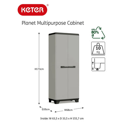 Keter Multi-purpose Storage Cabinet Planet Grey and Black