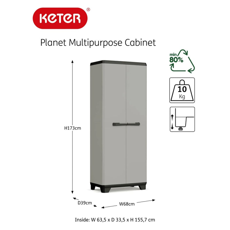 Keter Multi-purpose Storage Cabinet Planet Grey and Black