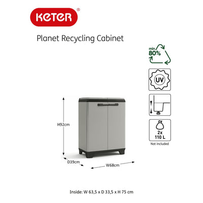 Keter Recycling Cabinet Planet Grey and Black