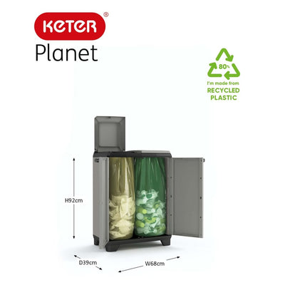 Keter Recycling Cabinet Planet Grey and Black