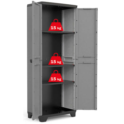 Keter Storage Cabinet with Shelves Stilo Grey and Black 173 cm