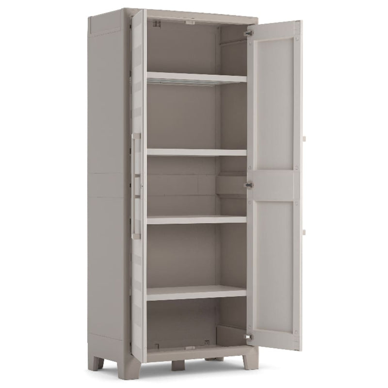 Keter Storage Cabinet with shelves Gulliver Beige and Brown 182 cm