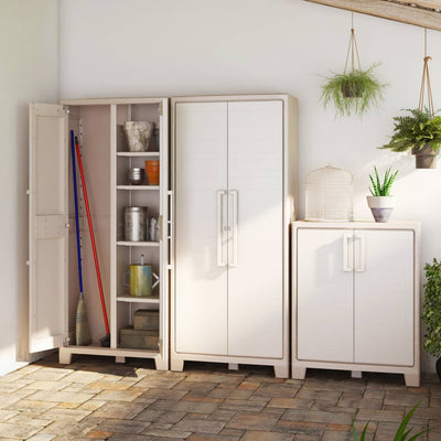 Keter Storage Cabinet with shelves Gulliver Beige and Brown 182 cm