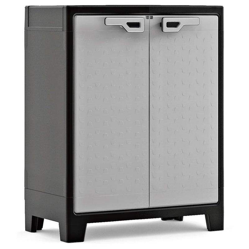 Keter Low Storage Cabinet Titan Black and Grey 100 cm