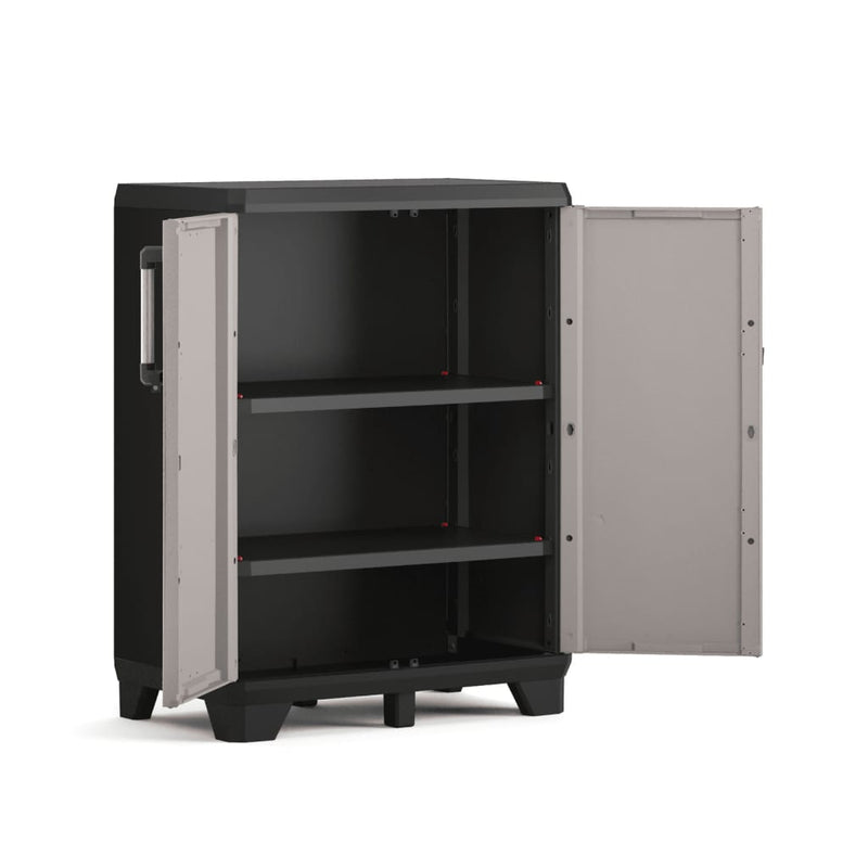 Keter Low Storage Cabinet Pro Black and Grey