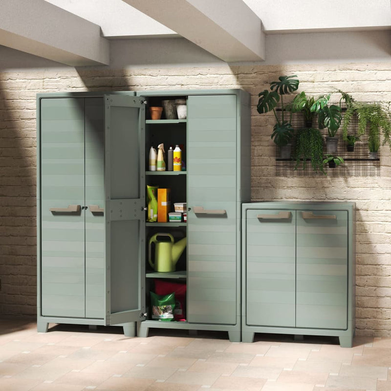 Keter Low Outdoor Storage Cabinet Planet Jade Grey