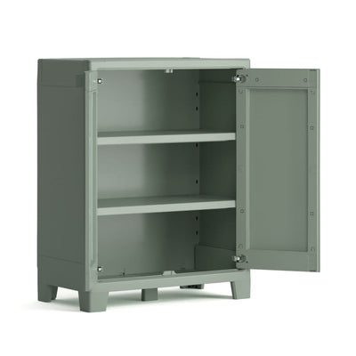 Keter Low Outdoor Storage Cabinet Planet Jade Grey