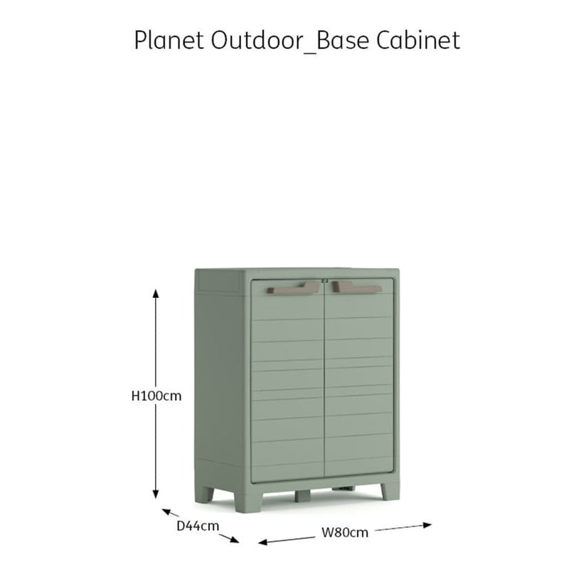 Keter Low Outdoor Storage Cabinet Planet Jade Grey