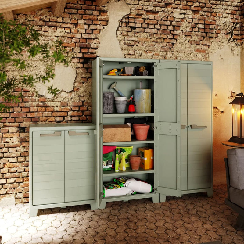 Keter Low Outdoor Storage Cabinet Planet Jade Grey