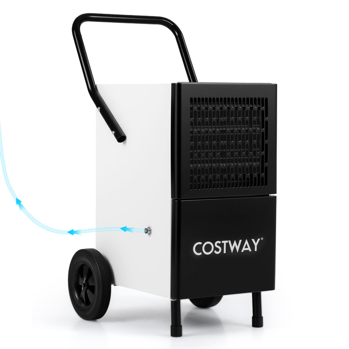 80L/Day Commercial Dehumidifier with Built-in Water Pump-Black