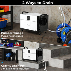 80L/Day Crawl Space Dehumidifier Commercial Dehumidifier with 3 Modes-Black