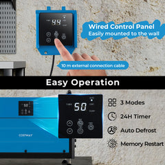 80L/Day Crawl Space Dehumidifier Commercial Dehumidifier with 3 Modes-Blue