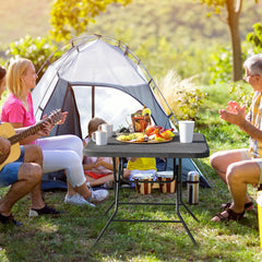 80 cm Square Folding Picnic Table 4-Person Patio Dining Table-Black