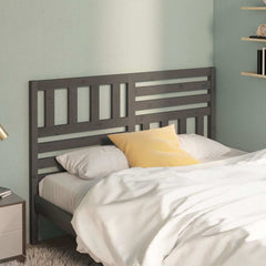 Bed Headboard Grey Solid Wood Pine
