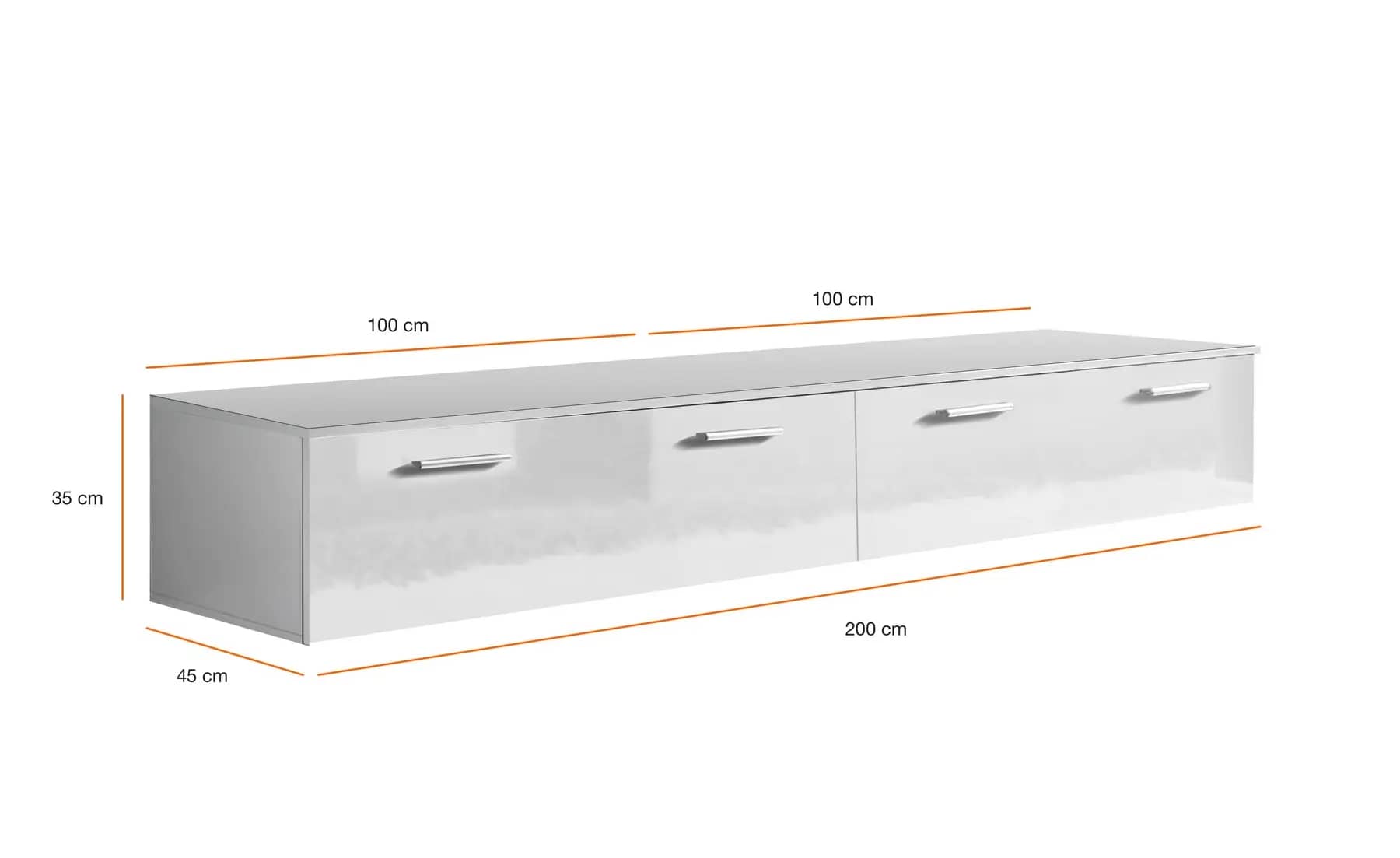 Duo TV Cabinet in White Gloss