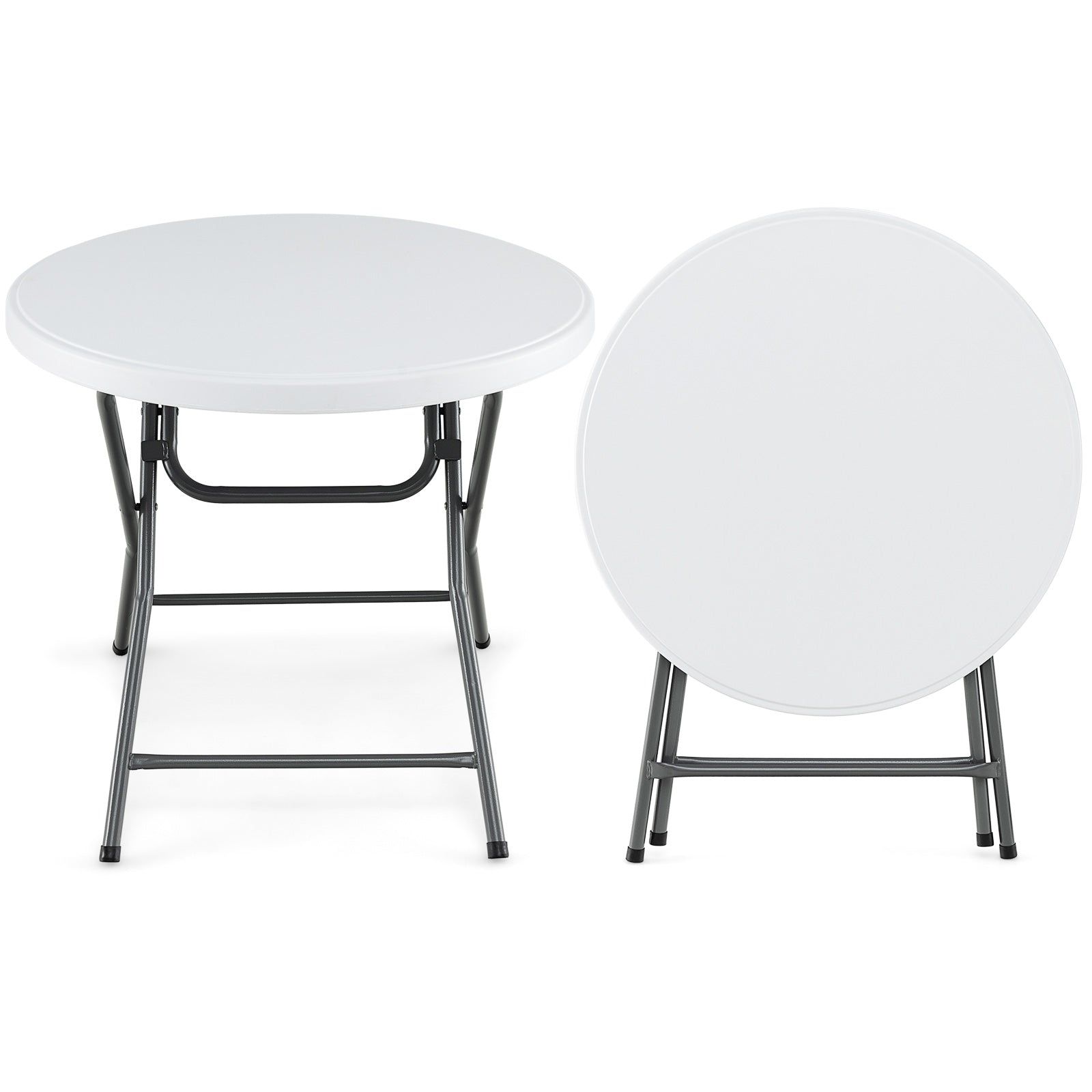 81 CM Round Folding Plastic Table with Thickened HDPE Tabletop
