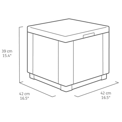 Keter Cube Storage Pouffe Graphite 213816