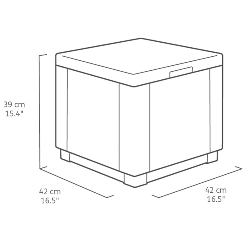 Keter Cube Storage Pouffe Graphite 213816