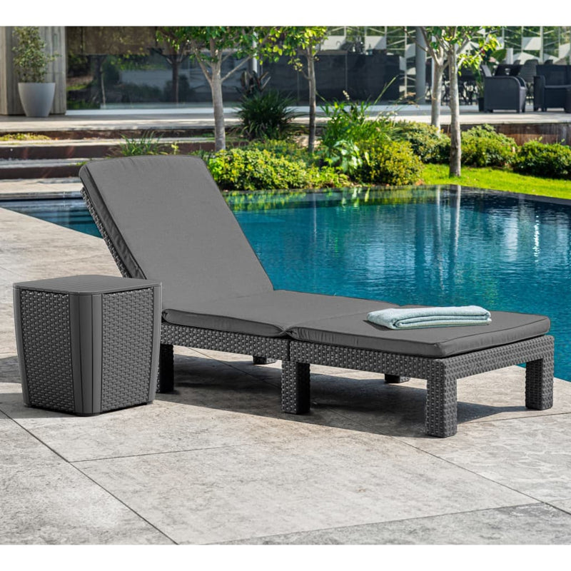 Keter Sunlounger with Cushion Daytona Graphite