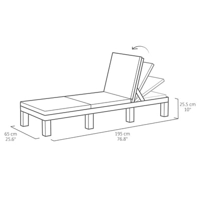 Keter Sunlounger with Cushion Daytona Graphite