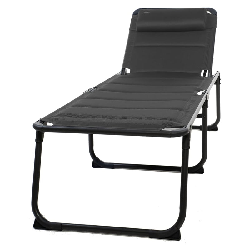 Travellife Foldable Camping Lounger Barletta Relax Grey