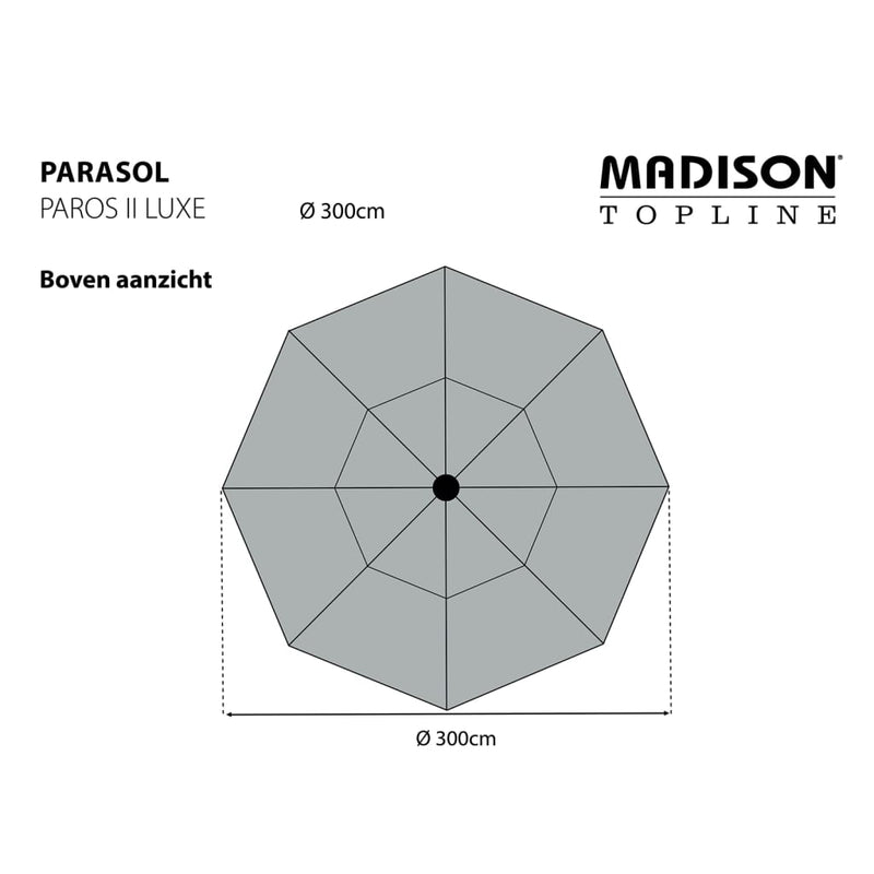 Madison Parasol Paros II Luxe 300 cm Grey